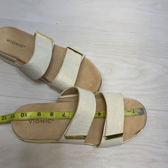 Vionic Womens Brandie Metallic Tip Slip On Sandals Size 11 Platform - Picture 9 of 10